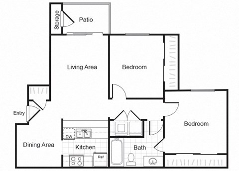 Valley Ridge Apartments in Lewisville, Texas B1 Floor Plan
